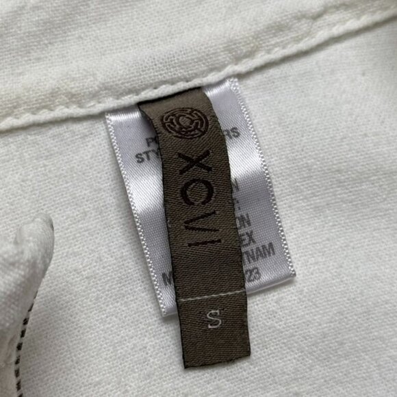 White XCVI Womens Lightweight Jacket Size S Zipper Closure 3/4 Sleeves Pocket De - Picture 2 of 8